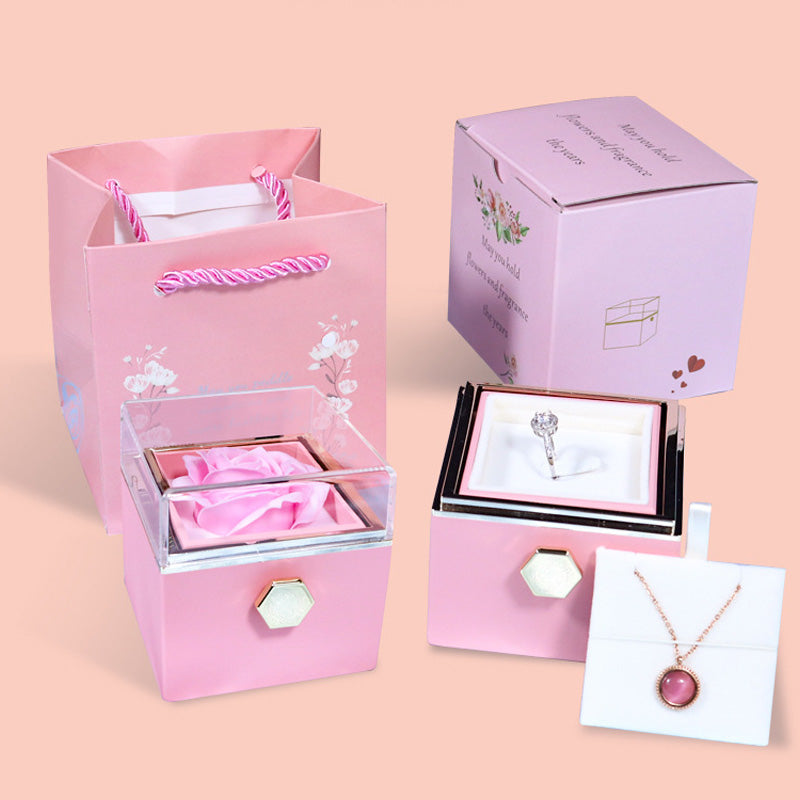 Rotating Rose Box w/ Necklace - Heartsy™